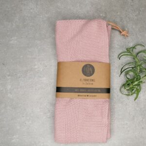 Strikket håndklæde – LIGHT PINK