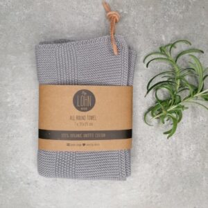 Strikket håndklæde – GREY (small)